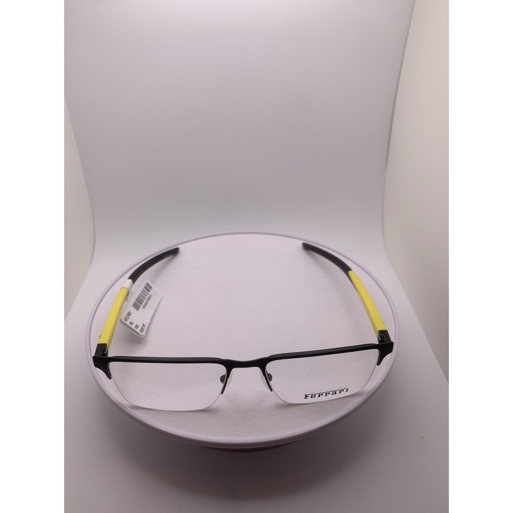 NWT FERRARI FZ7001 108 Matte Black Yellow Eyeglasses 55-18-145 Frames Only